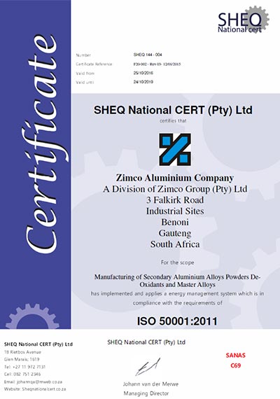 ISO 50001 certification